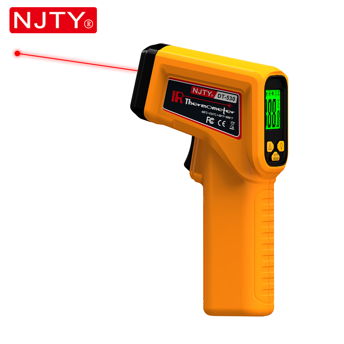 Industrial Laser Temperature Gun - NJTY 赤外線温度計レーザー非接触温度ガン工業用正確な -50 〜 530 °