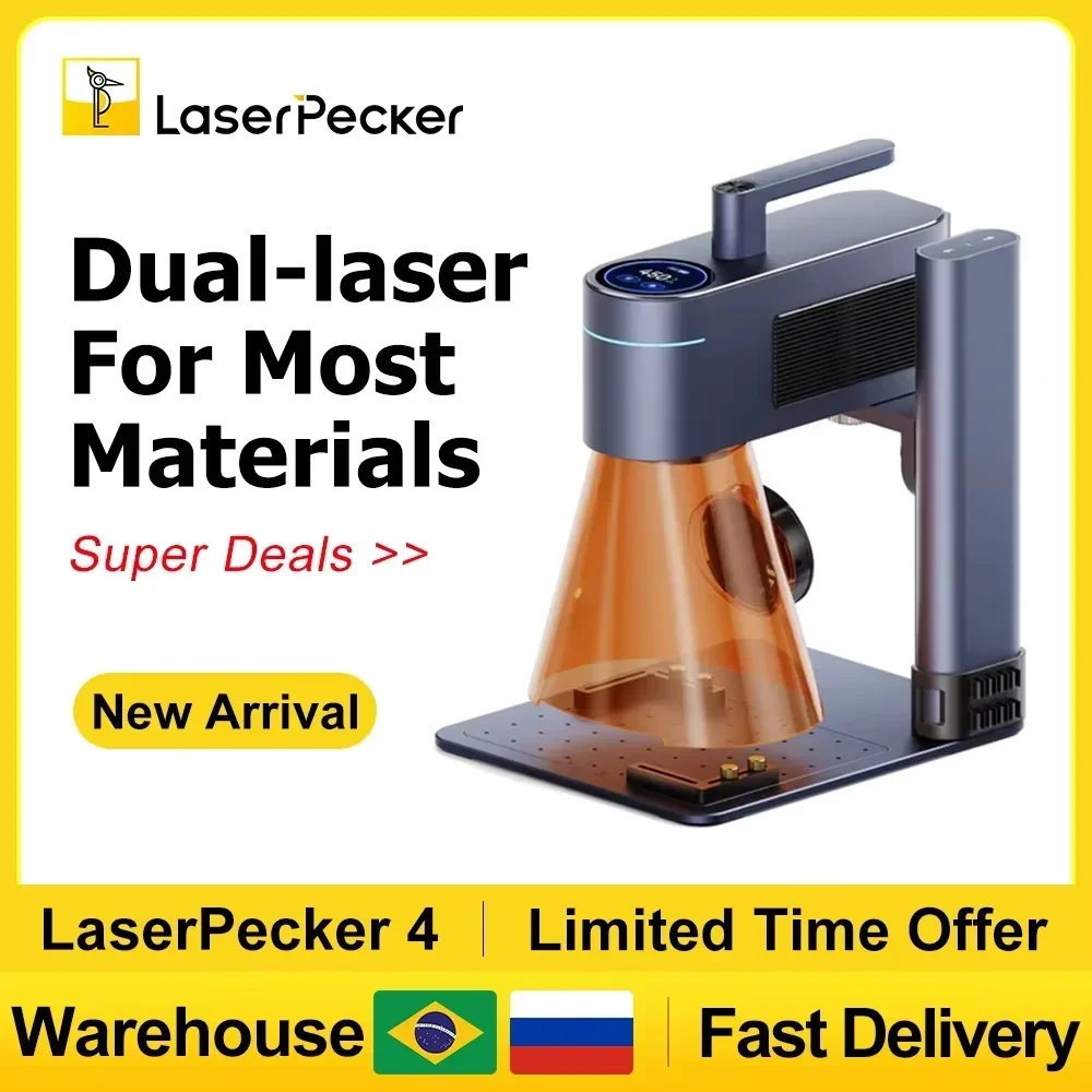 Industrial Handheld Laser Engraver - LASERPECKER 4 LP4 レーザー彫刻機すべての材料用デュアルライトレーザー彫刻機ポータブル金属木材プラスチック彫刻用