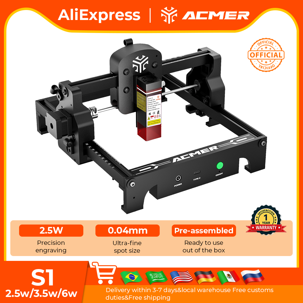 Laser Engraving Software - ACMER S1 ミニレーザー彫刻および切断機高精度ポータブル CNC 工作機械合板アクリル革ガラス