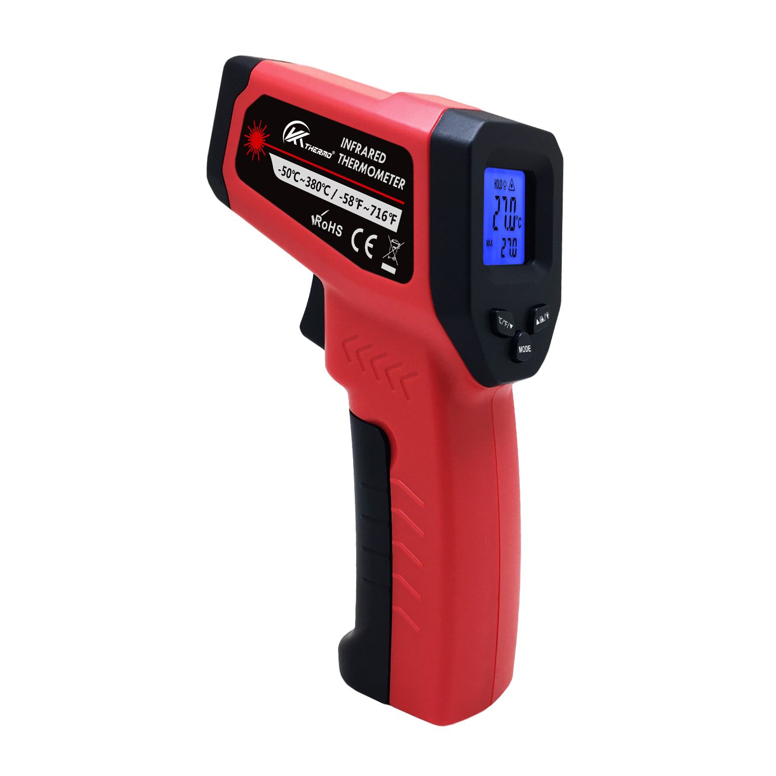 Industrial Laser Temperature Gun - 産業用LCD電子体温計,非接触,-50〜600,デジタルレーザー,温度計ガン,レーザーポイント,赤外線温度計