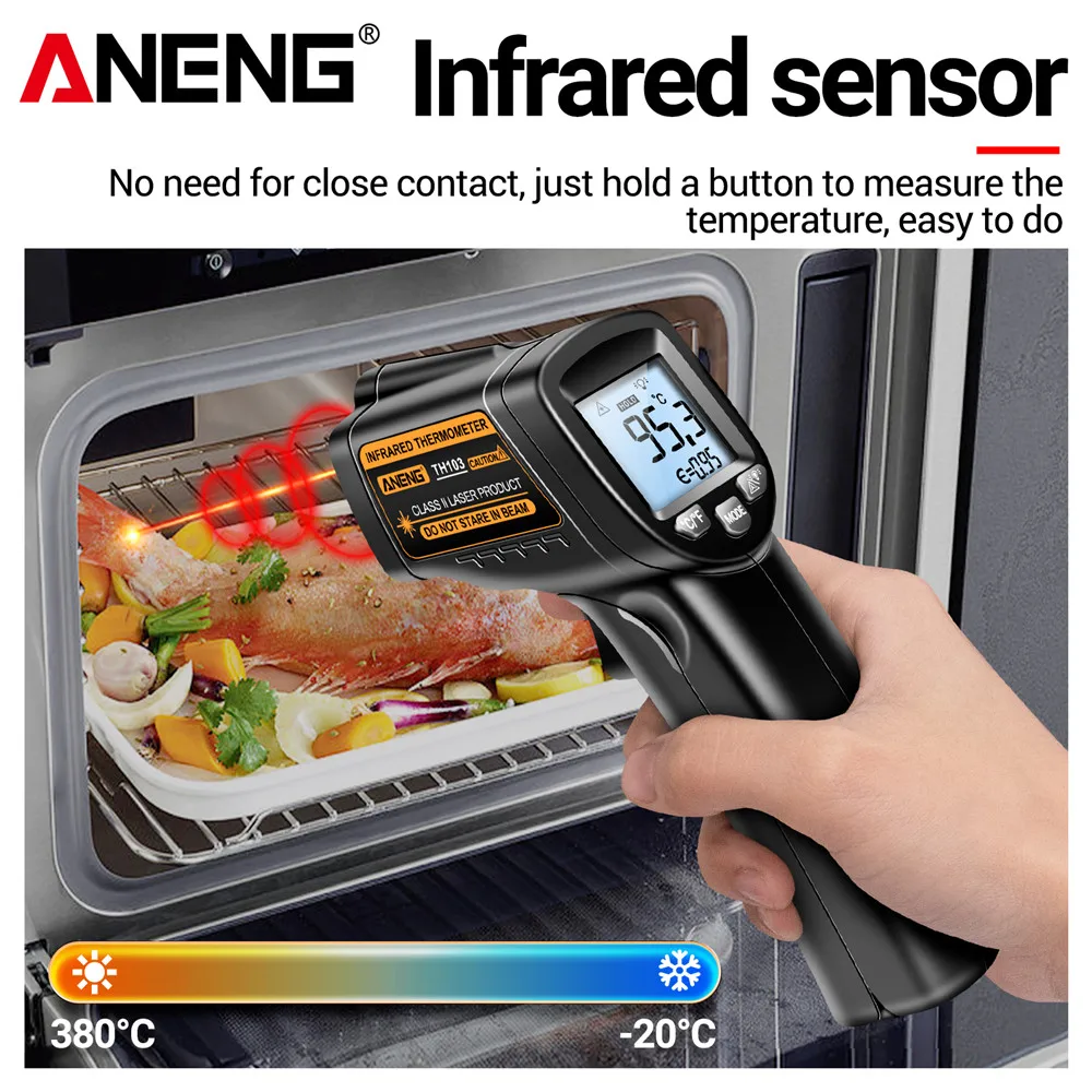 赤外線レーザー温度計 -20 ° C~380 ℃   IR温 - Industrial Laser Temperature Gun のレビューと価格