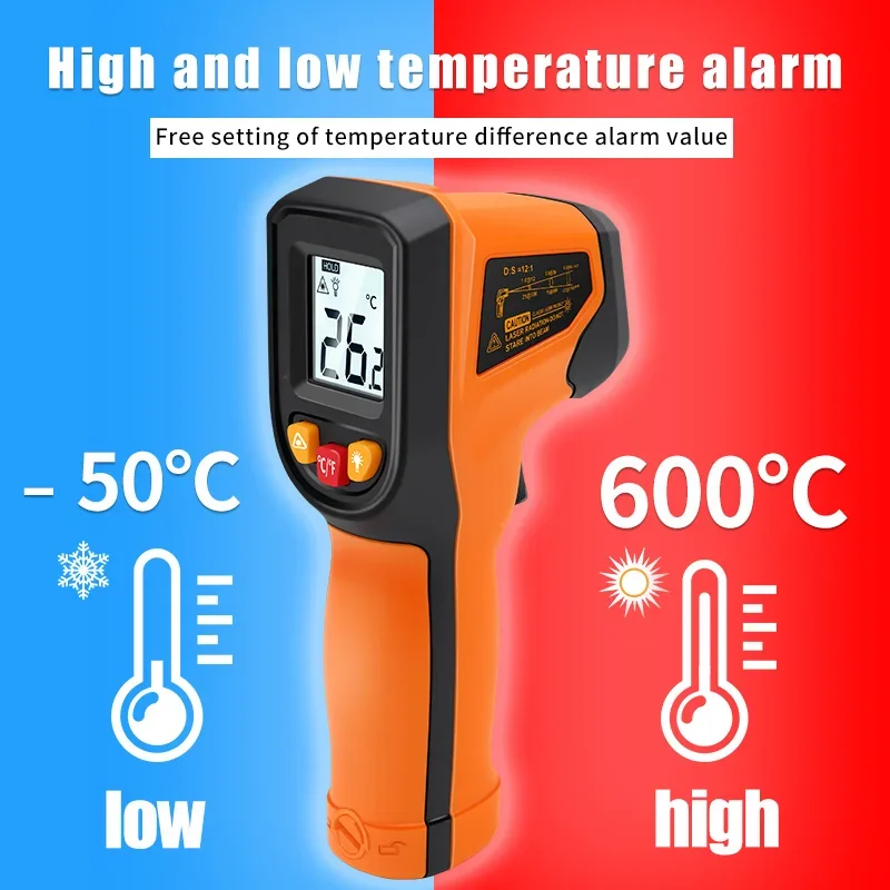 T400 T600 デジタル赤外線温度計 -50~600 ℃ - Industrial Laser Temperature Gun のレビューと価格