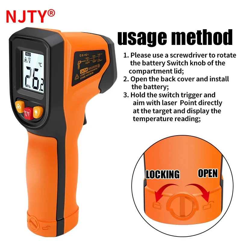 T400 T600 デジタル赤外線温度計 -50~600 ℃ - Industrial Laser Temperature Gun のレビューと価格