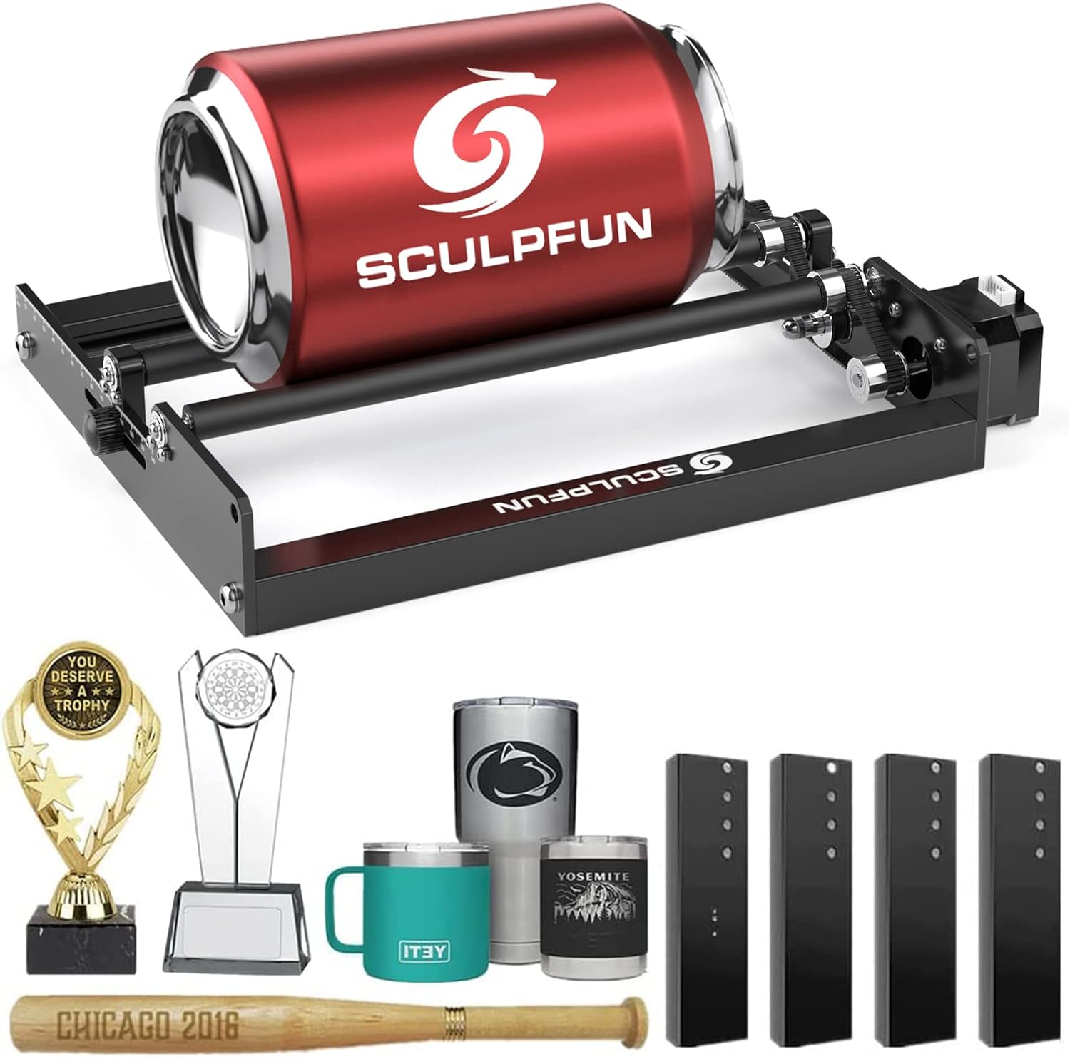 SCULPFUN レーザーロータリーローラー レーザー彫刻機 - Rotary Axis Laser Engraver のレビューと価格