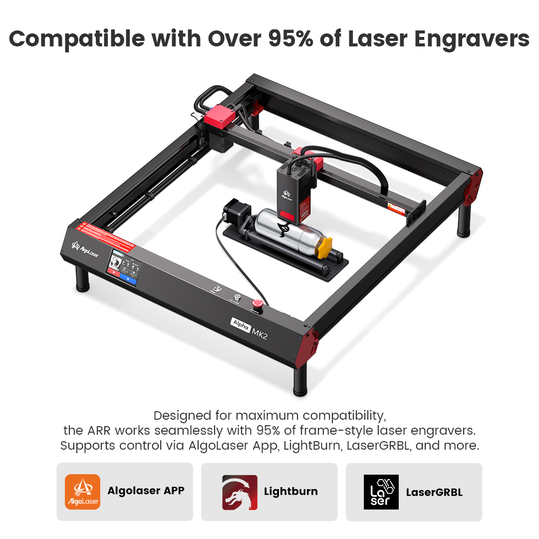 アルゴレーザー ロータリーローラー 360 °   円筒形の - Rotary Axis Laser Engraver のレビューと価格