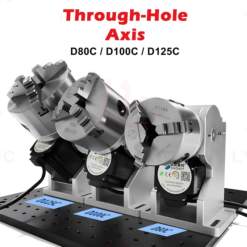 3爪スルーホール回転軸第4回転ジグ直径80mm 100mm  - Rotary Axis Laser Engraver のレビューと価格