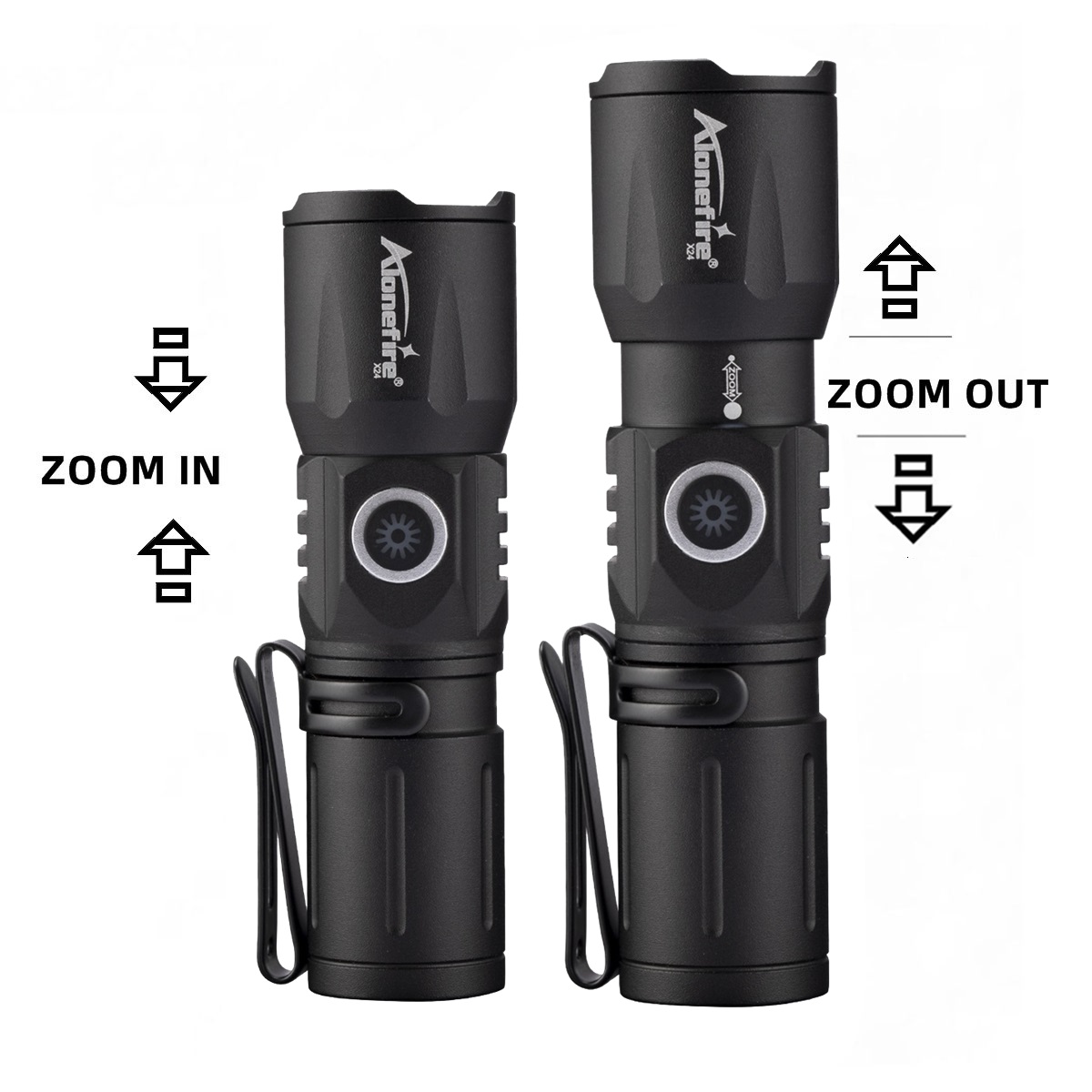 ズームホワイトビームライト長距離ミニ懐中電灯タイプ C US - Laser Beam Expander のレビューと価格
