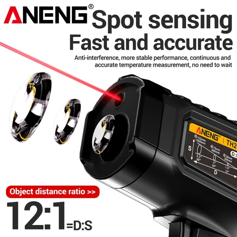 ANENG TH202 工業用ハンドヘルド温度計カーテスト非 - Industrial Laser Temperature Gun のレビューと価格