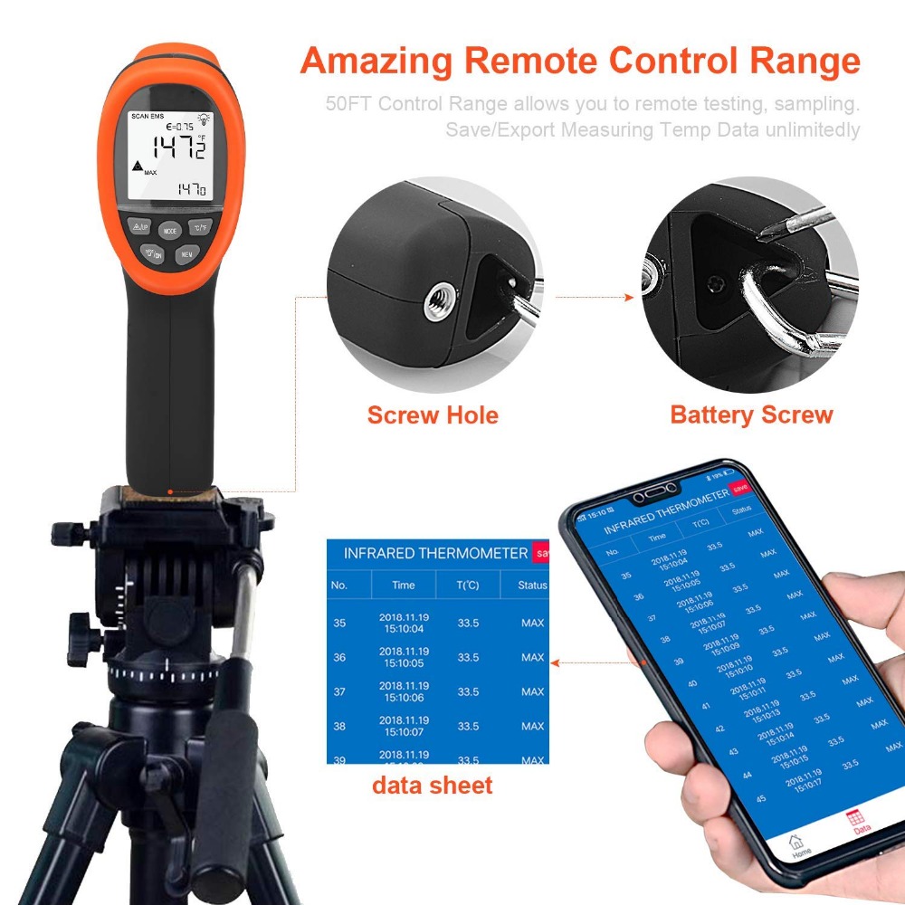 BTMETER デジタル高温計非接触 IR 温度計 -58  - Industrial Laser Temperature Gun のレビューと価格