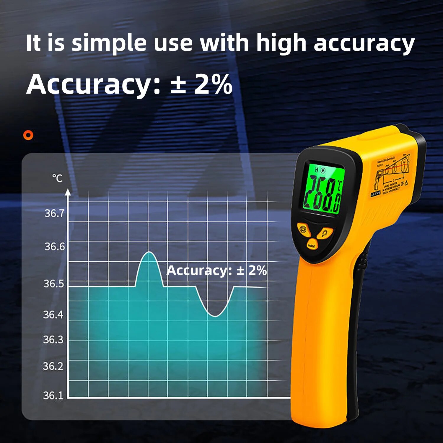 デジタル赤外線温度計,非接触,肉,バッファローミルク,バーベ - Industrial Laser Temperature Gun のレビューと価格