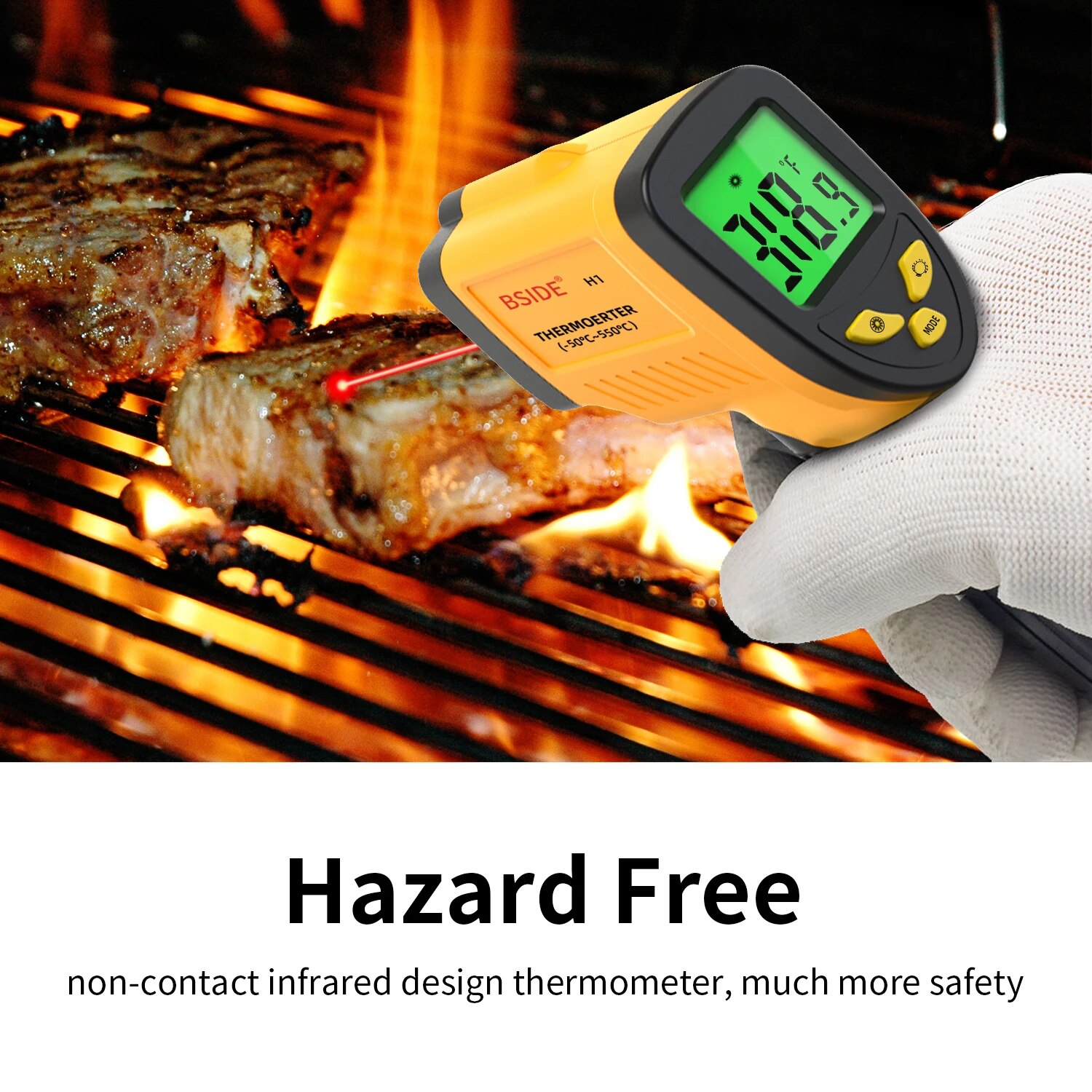デジタル赤外線温度計,非接触,肉,バッファローミルク,バーベ - Industrial Laser Temperature Gun のレビューと価格