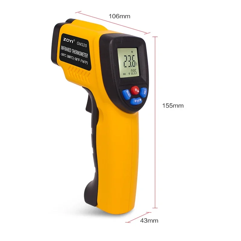 ポータブル赤外線温度計温度ガン、ピザオーブン、グリル、エンジ - Industrial Laser Temperature Gun のレビューと価格
